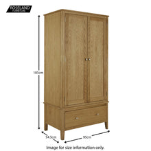 Load image into Gallery viewer, Alba Oak Double Wardrobe with Drawer

