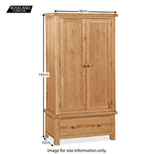 Load image into Gallery viewer, Sidmouth Oak Double Wardrobe With Drawer
