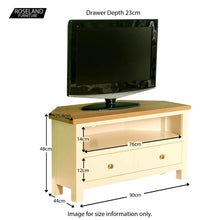Load image into Gallery viewer, Farrow Cream Corner TV Stand
