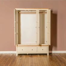 Load image into Gallery viewer, Farrow Cream Triple Wardrobe with Drawers
