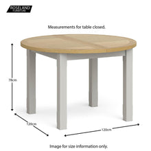 Load image into Gallery viewer, Lundy Grey Round Extending Dining Table
