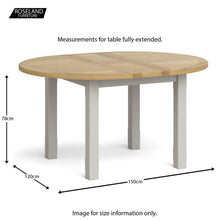 Load image into Gallery viewer, Lundy Grey Round Extending Dining Table
