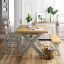 Load image into Gallery viewer, Lundy Grey Large Extending Oak Topped Dining Table
