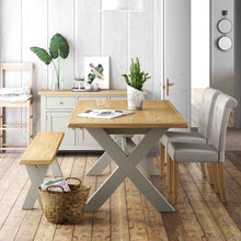 Load image into Gallery viewer, Lundy Grey Large Extending Oak Topped Dining Table
