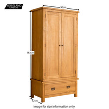 Load image into Gallery viewer, Lanner Oak Double Wardrobe &amp; Drawer

