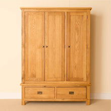 Load image into Gallery viewer, Lanner Oak Triple Wardrobe &amp; Drawers

