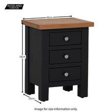 Load image into Gallery viewer, Charlestown Black Bedside Table with 3 Drawers
