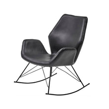 Load image into Gallery viewer, Bryce Accent Rocking Chair - Black Leather
