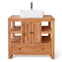 Load image into Gallery viewer, Mobel Oak Bathroom 2-Door Square Sink Unit
