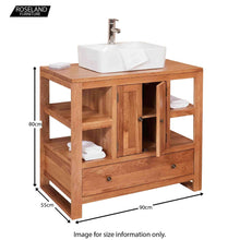 Load image into Gallery viewer, Mobel Oak Bathroom 2-Door Square Sink Unit

