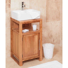 Load image into Gallery viewer, Mobel Oak Bathroom Single Door Square Sink Unit
