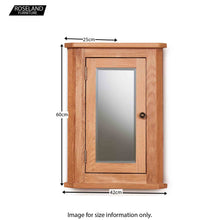 Load image into Gallery viewer, Mobel Oak Bathroom Mirrored Corner Wall Cabinet
