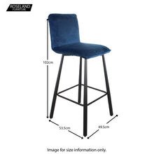 Load image into Gallery viewer, Whitney Velvet Bar Stool - Set of 2 Stools
