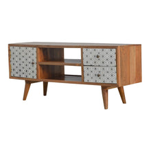 Load image into Gallery viewer, Artisan 2 Drawer Geometric Screen Printed Media Unit
