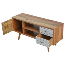 Load image into Gallery viewer, Artisan 2 Drawer Geometric Screen Printed Media Unit
