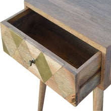 Load image into Gallery viewer, Artisan 1 Drawer Bedside with Gold Brass Insert
