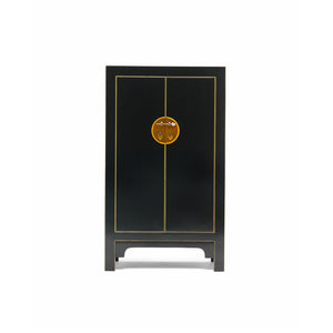 The Nine Schools Qing Black and Gilt Medium Cabinet