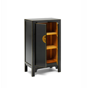 The Nine Schools Qing Black and Gilt Medium Cabinet