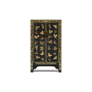 The Nine Schools Oriental Decorated Black Small Cabinet