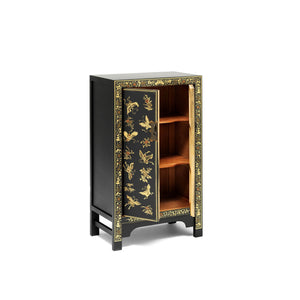 The Nine Schools Oriental Decorated Black Small Cabinet