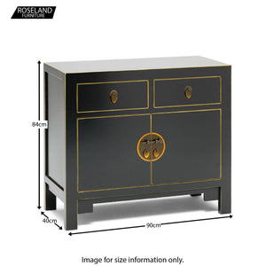The Nine Schools Qing Black and Gilt Small Sideboard