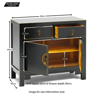 The Nine Schools Qing Black and Gilt Small Sideboard