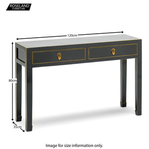 The Nine Schools Oriental Black Large Console Table