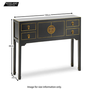 The Nine Schools Oriental Black Small Console Table