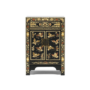 The Nine Schools Oriental Decorated Black Small Cabinet