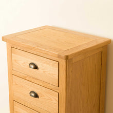 Load image into Gallery viewer, Roseland Oak 5 Drawer Tallboy Chest
