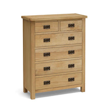 Load image into Gallery viewer, Surrey Oak Bedroom Set - 2 over 4 Drawer Chest
